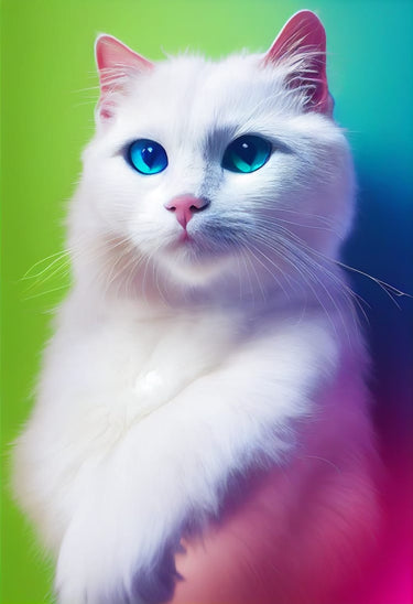Katze mit Regenbogenfell